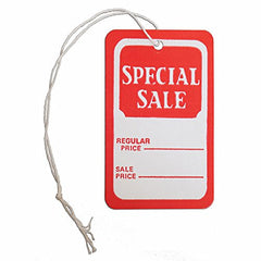 Special Sale Price Tags in White 1.75 W x 2.875 H Inches - Box of 1000