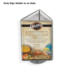 3 Sided Sign Holder in Clear 5.5 W x 8.5 H Inches with Revolving Base