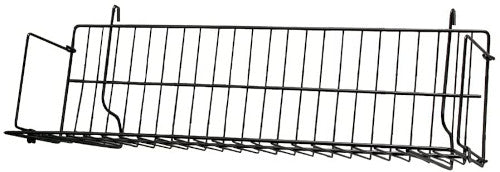 Metal DVD Shelves in Black 24 L x 6 D x 6.5 H Inches for Grid - Lot of 6