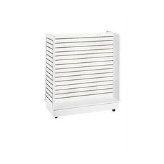 Slatwall Gondola Unit in White 48 L x 24 W x 48 H Inches with Casters