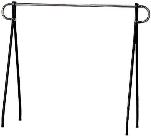 Chrome Single Rail Clothing Rack in Black 60 L x 48 H Inches