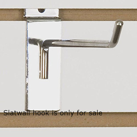 Slatwall Wire Hooks in Chrome 8 L x 0.25 D Inches - Count of 25