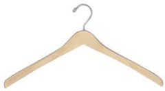 Wooden Coat Hangers 17 Inches Long with Silver Hooks - Case of 50