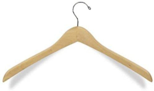 Wood Coat Hangers in Oak 17 Inches Long with Chrome Hook - Case of 50