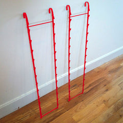 26 Clips Double Strip Display Racks in Red 32 L x 6.5 Inches - Lot of 2