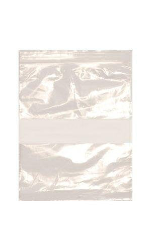 Resealable Plastic Bags in Clear 6 x 9 Inches with White Block - Lot of 100