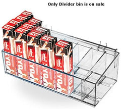 Adjustable Plastic Divider Bin in Clear 16 W x 7 D x 4 H Inches with U Hooks