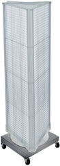 3 Sided Pegboard Tower Display in Clear 16 W x 60 H Inches with Casters