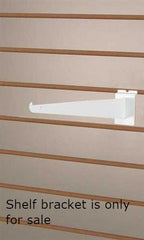 Slatwall Shelf Brackets in White 12 Inches Long - Case of 8
