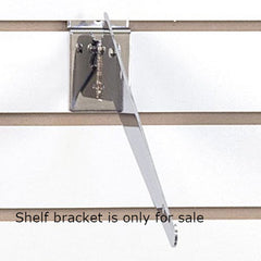 Adjustable Slatwall Shelf Brackets in Chrome 12 Inches Long - Lot of 10