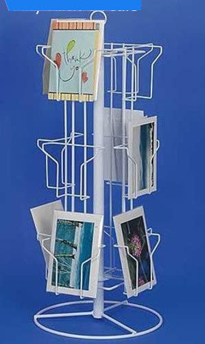 3 Tier Greeting Card Rack in White 6 W X 6 H Inches