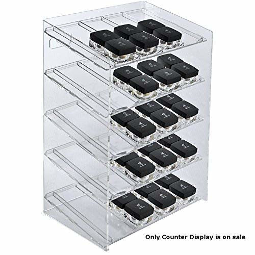 5-tier 20 Compartment Cosmetic Counter Display for Pegboard or Slatwall