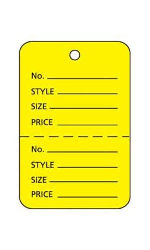 Yellow Unstrung Coupon Price Tags 1.25 W x 1 H Inches - Case of 1000