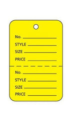 Yellow Unstrung Coupon Price Tags 1.25 W x 1 H Inches - Case of 1000
