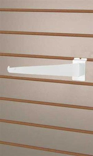 Slatwall Shelf Brackets in White 14 Inches Long - Case of 8