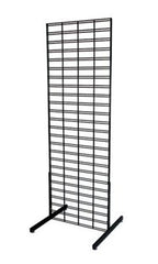 Black Standing Slat Grid Stand 2 x 6 Feet with Grid Legs