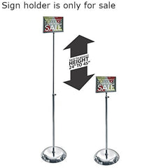 Pedestal Sign Holder Stand in Clear 7 W x 5.5 H Inches with Adjustable Pole