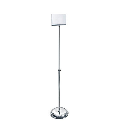 Pedestal Sign Holder Stand in Clear 7 W x 5.5 H Inches with Adjustable Pole