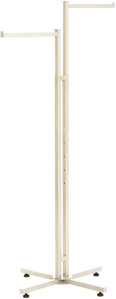 2 Way Clothing Display Rack in Ivory 48 to 72 H Inches with Straight Arms
