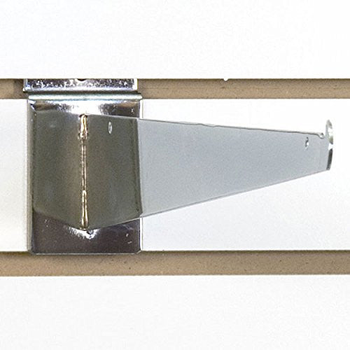 Slatwall Shelf Brackets in Chrome 16 Inches Long - Set of 25