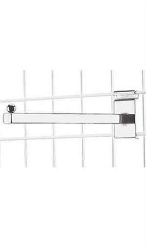 Square Faceouts in Chrome 12 Inches Long for Wire Grid - Count of 25