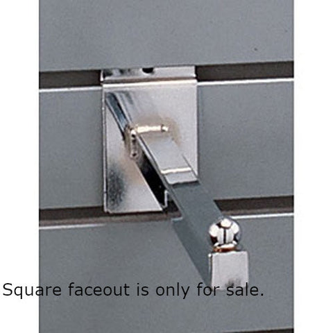 Square Tubing Faceouts in Chrome 12 Inches Long for Slatwall - Box of 25