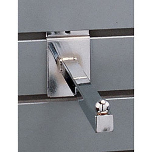 Square Tubing Faceouts in Chrome 12 Inches Long for Slatwall - Box of 25