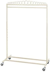 Rolling Garment Rack in Ivory 48 W x 20 D x 48 to 66 H Inches with Caster