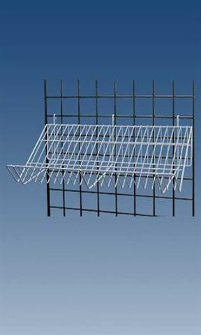 Downslope Shelves in White 24 L x 12 D 6.5 H Inches for Gridwall - Lot of 4