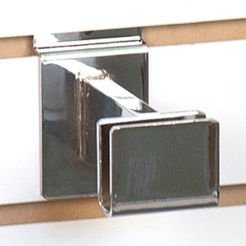 Slatwall Hangrail Brackets in Chrome 3 Inches Long - Box of 10