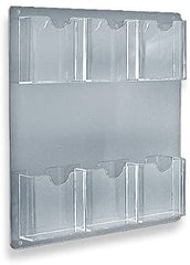 Six Pocket Wall Mount Brochure Holder 15 W x 16.5 H Inches - Lot of 2
