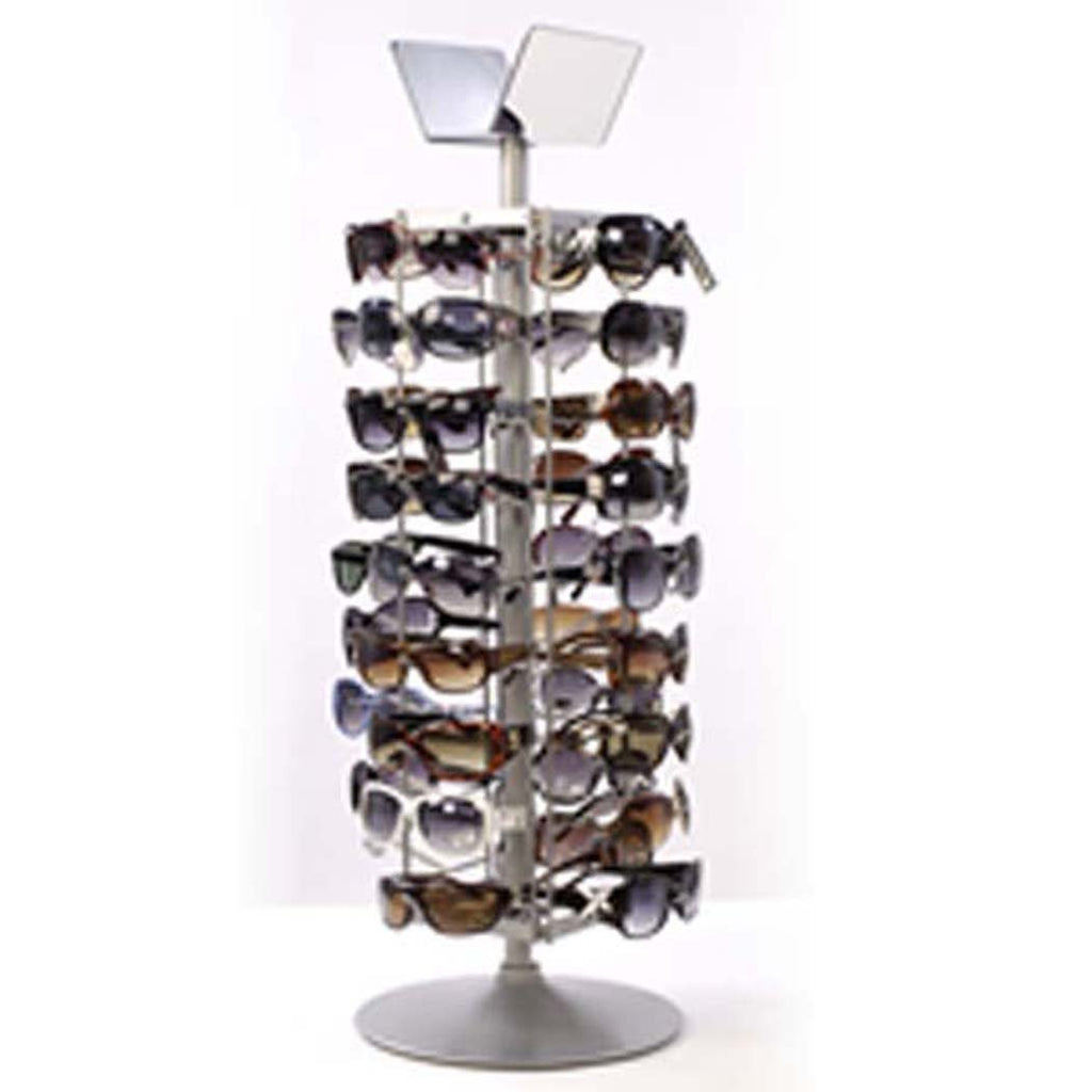 Silver Frame Sunglass Spinner Display 16 Dia x 28 H Inches