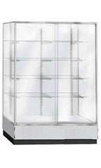 Metal Framed Glass Wall Unit Display Case in Gray - 72 H x 20 D X 70 L Inches