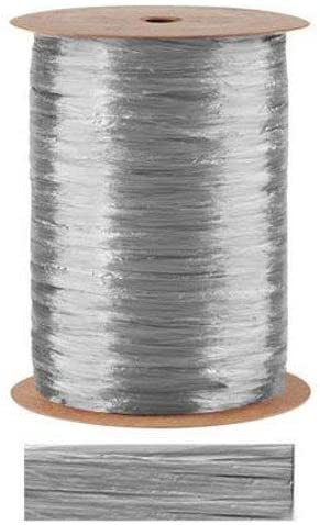 Pearlized Raffia in Silver 0.5 W Inches x 100 Yds Per Roll