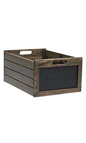Wooden Chalkboard Crate in Dark Oak 12 W x 17 D x 8 H Inches