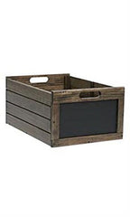 Wooden Chalkboard Crate in Dark Oak 12 W x 17 D x 8 H Inches