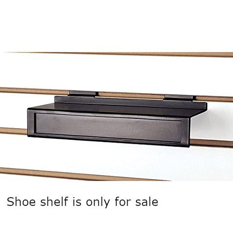 Slatwall Black Shoe Shelves 11 W x 4 D x 2 H Inches with Sign Holder - Lot of 10