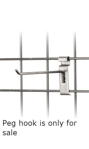 Raw Steel Grid Peg Hooks 8 Inches Long for Gridwall - Case of 10