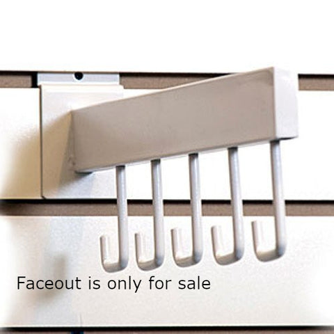 5 J Hook Rectangular Tubing Faceout in White 16 Inches Long for Slatwall