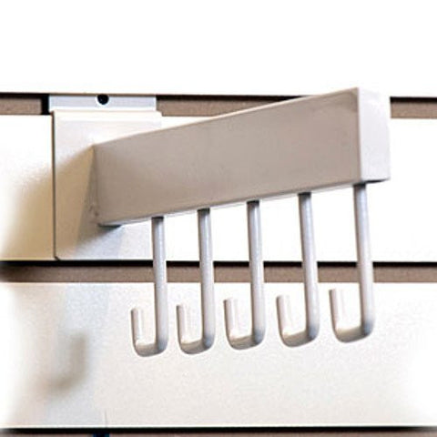 5 J Hook Rectangular Tubing Faceout in White 16 Inches Long for Slatwall