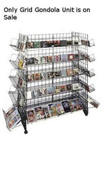 CD and DVD Gondola Shelves in Black 24 L x 12 W Inches with Rolling Base