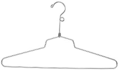 Metal Dress Hangers in Chrome 16 Inches Long with Loop Hooks - Case of 100