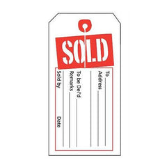 Slit Sold Tags in Red 2 W x 4.75 H Inches - Case of 1000