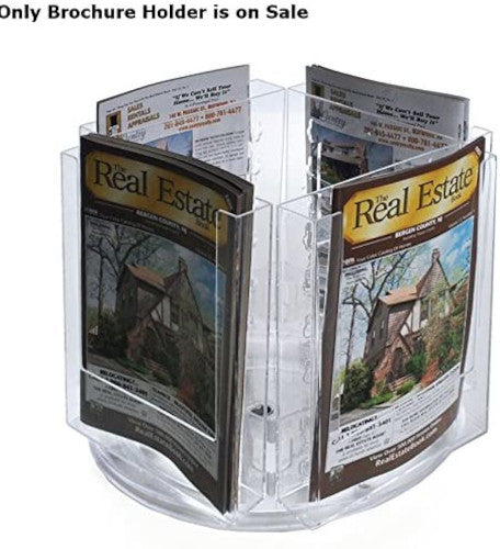 4 Pocket Revolving Brochure Holder 9.5 W x 1.25 D x 9 H Inches