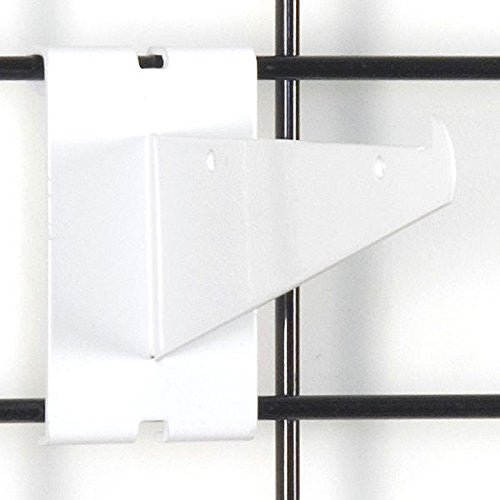 Gridwall Shelf Brackets in White 6 Inches Long - Box of 25