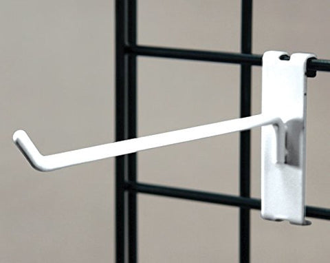 Grid Hooks in White 6 Inches Long for 3 Inch Slot OC - Case of 50