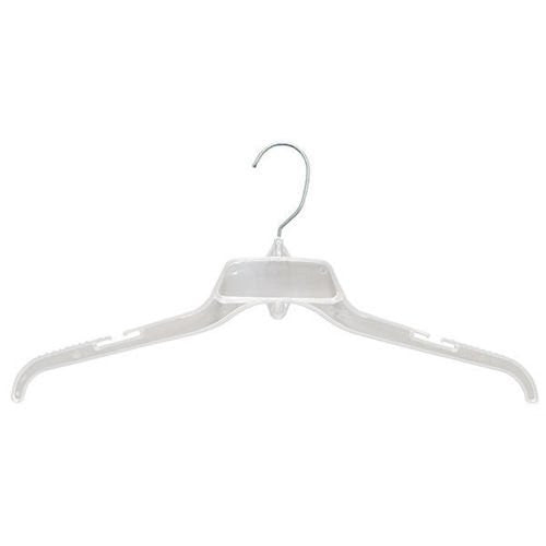 Metal Dress Hangers in Clear 19 Inches Long - Pack of 100