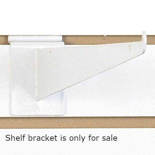 Slatwall Shelf Brackets in White 14 Inches Long - Box of 10