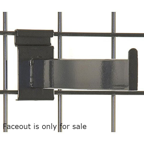 Rectangular Tubing Faceouts in Black 12 Inches Long for Slatwall - Box of 8